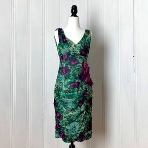 ☀️ Like new NANETTE LEPORE adjusted purple and green silk chiffon dress